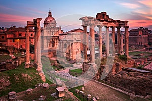 Roman Forum Foro Romano in the Morning, Rome, Italy