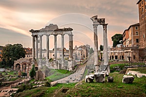 Roman Forum Foro Romano in the Morning, Rome, Italy