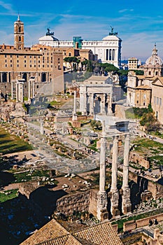 The Roman Forum Foro Romano and Roman ruins as seen from the P