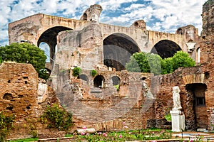 Roman Forum, Rome, Italy. Basilica of Maxentius in background photo