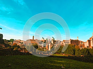 Roman forum in the italian capital photo