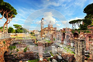 The Roman Forum, Italian Foro Romano in Rome, Italy photo