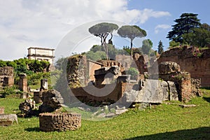 Roman forum Italy history of the triumphal arch of the Emperor Titus antique