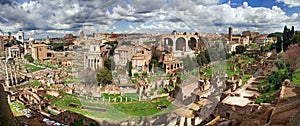 The Roman Forum from Palatine hill, panorama photo