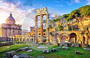 Roman Forum in Rome, Italy. Antique ancient town