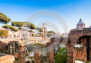 The Roman Forum in Rome in Lazio, Italy