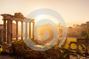 Roman Forum, Rome`s historic center, Italy