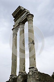 Roman Forum ruins in Italy.