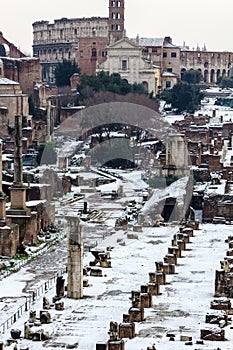 The Roman Forum seen from the Capitoline Hill.