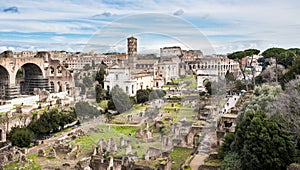 Roman Forum, view from palatine hill, Rome, Italy