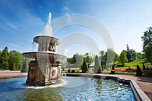 Roman fountains in the Lower Park of Peterhof