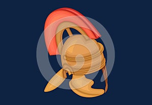 Roman gladiator helmet isometric flat