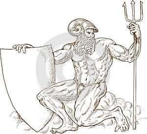 Roman God Neptune or poseidon