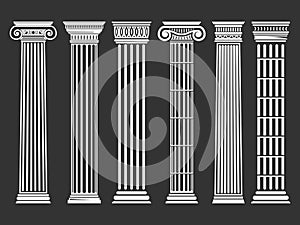 Roman and Greek columns set