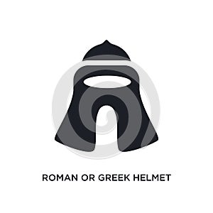 roman or greek helmet isolated icon. simple element illustration from museum concept icons. roman or greek helmet editable logo