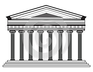 Roman/Greek Vector Pantheon temple with Doric columns