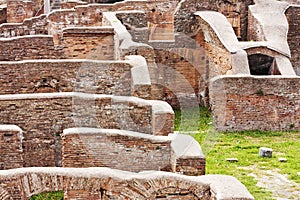 Roman imperial buidings detail in archaeological Roman site of O