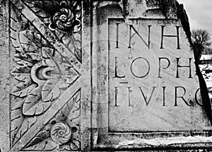 Roman inscription background photo