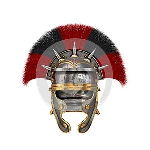 Roman legionary helmet on an isolated white background. 3d illustration