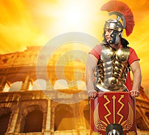 Roman legionary soldier photo