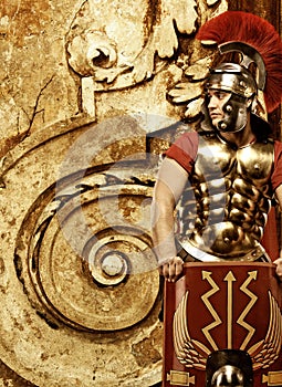 Roman legionary soldier photo