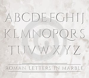 Roman letters in stone