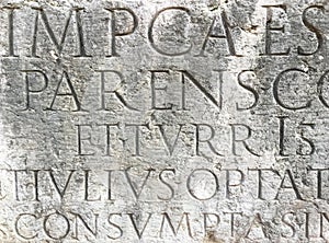 Roman letters on stone