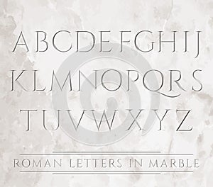 Roman letters in stone photo
