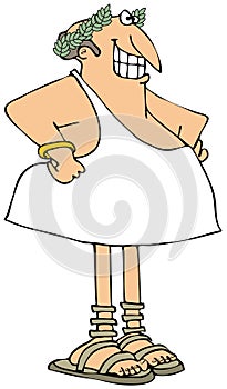Roman man wearing a white toga