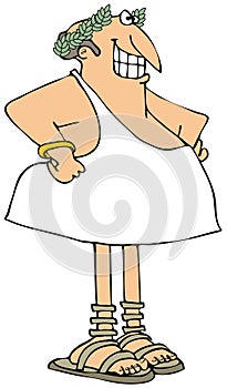 Roman man wearing a white toga photo