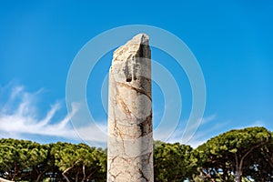 Roman marble broken column - Ostia Antica Rome