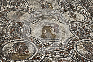 Roman mosaic of  Dionysos and the four seasons