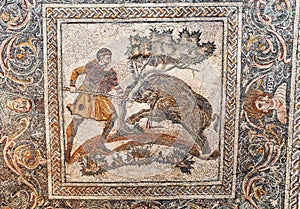 Roman mosaic fragment, Merida, Spain photo