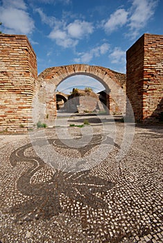 Roman Mosaic, Ostia Antica, Italy photo