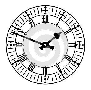 Roman numeral clock