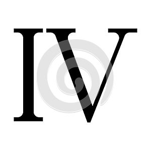 Roman numeral number 4 icon symbol