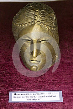 Roman parade mask exposed in Alba Iulia History Museum