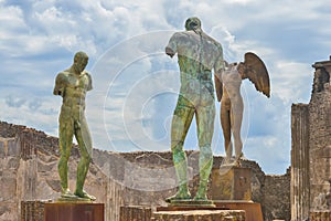 Roman Pompeii ruins after the eruption of Vesuvius, Italy