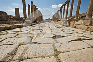 Roman road in Jerash, Jordan