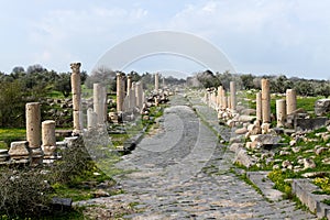 Roman road of Umm Qais in Jordan