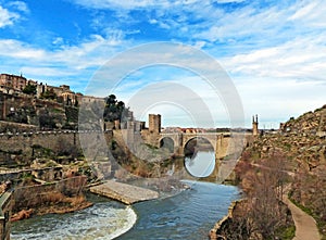 Roman Ruins and AlcÃ¡ntara Bridge in Toledo