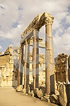 Roman ruins of ancient Heliopolis. Baalbek, Bekaa Valley, Lebanon