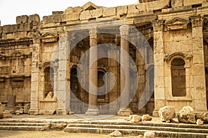 Roman ruins of ancient Heliopolis. Baalbek, Bekaa Valley, Lebanon