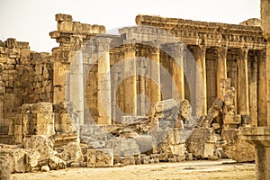 Roman ruins of ancient Heliopolis. Baalbek, Bekaa Valley, Lebanon photo