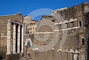 Roman ruins at ancient market in Rome