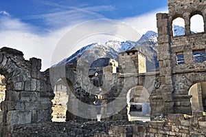 Roman ruins in Aosta, Italy