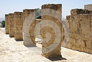 Roman ruins in Caesarea Maritima or Caesarea National Park in Israel