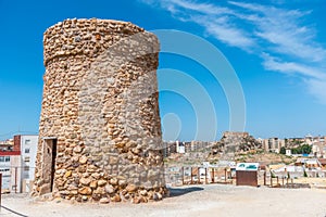 Roman ruins at cerro del molinete archeological park in Cartagena, Spain photo