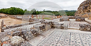 Roman ruins of Conimbriga. Overal view of the Swastika Domus