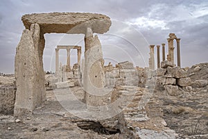 Roman ruins in the desert oasis of Palmyra, Syria.